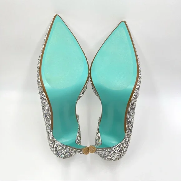 Betsey Johnson Women's SB Hazil Jeweled Silver Stiletto Heels Pumps Shoes 9 - Picture 10 of 15